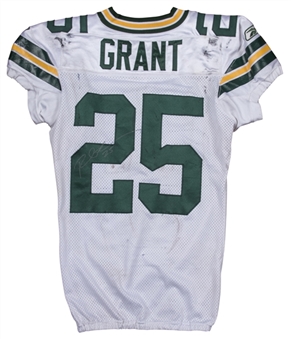 2011 Ryan Grant Game Used and Signed Green Bay Packers Away Jersey Worn On 10/9/11 Vs. Falcons (NFL PSA/DNA)